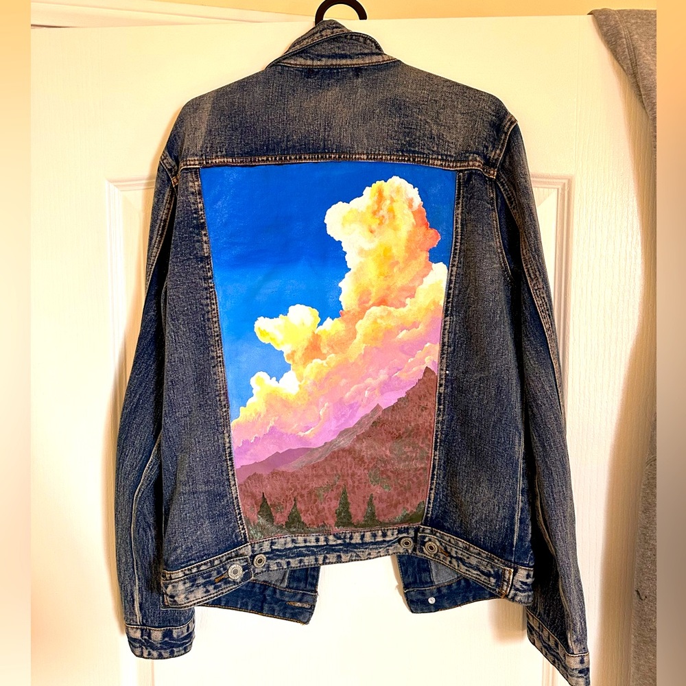 Custom painted denim jacket
